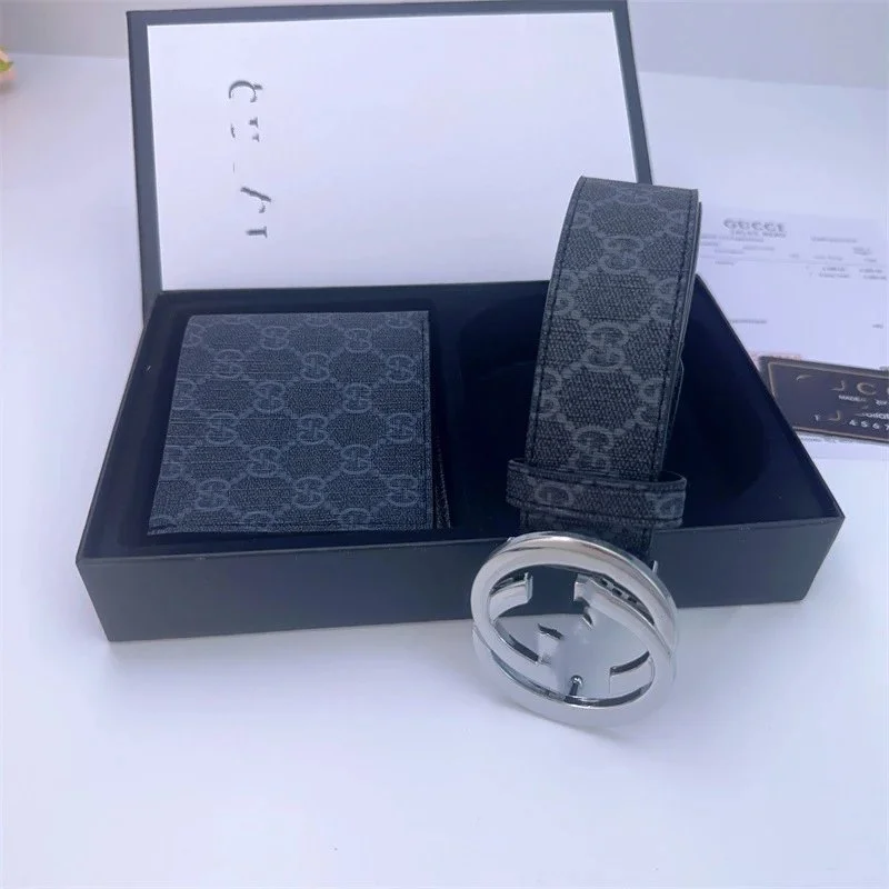 Gucci Gucci GG Supreme Belt & Wallet Set Black Leather Black - 1