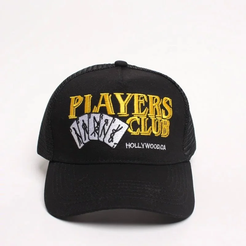 Other Black 'Players Club' Trucker Hat with Gold Embroidery Black - 1