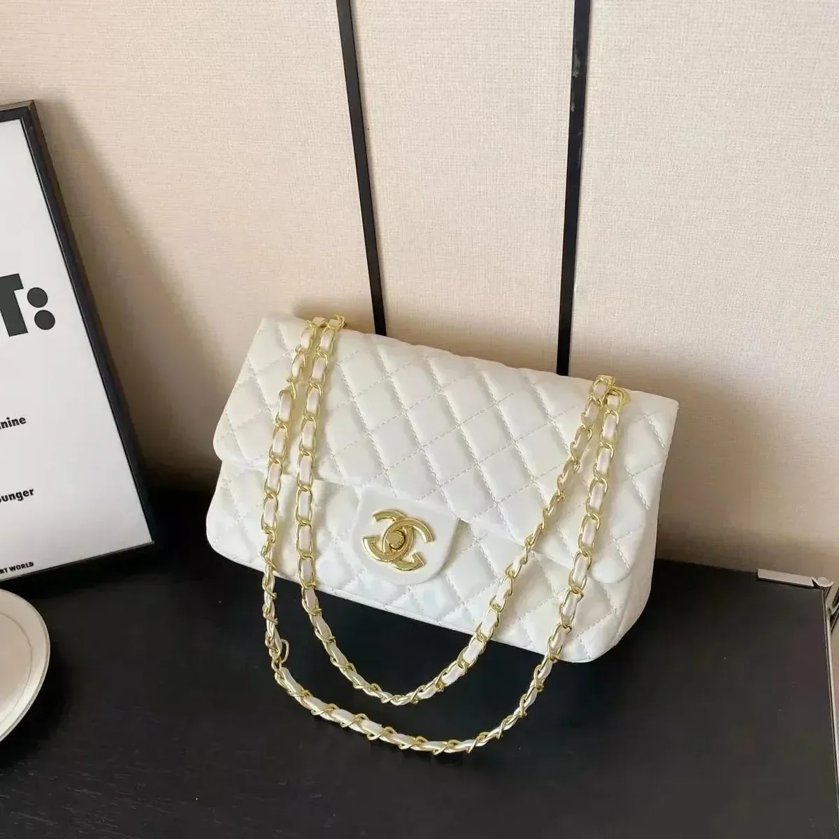 Chanel Chanel Classic Flap White Quilted Leather Bag White