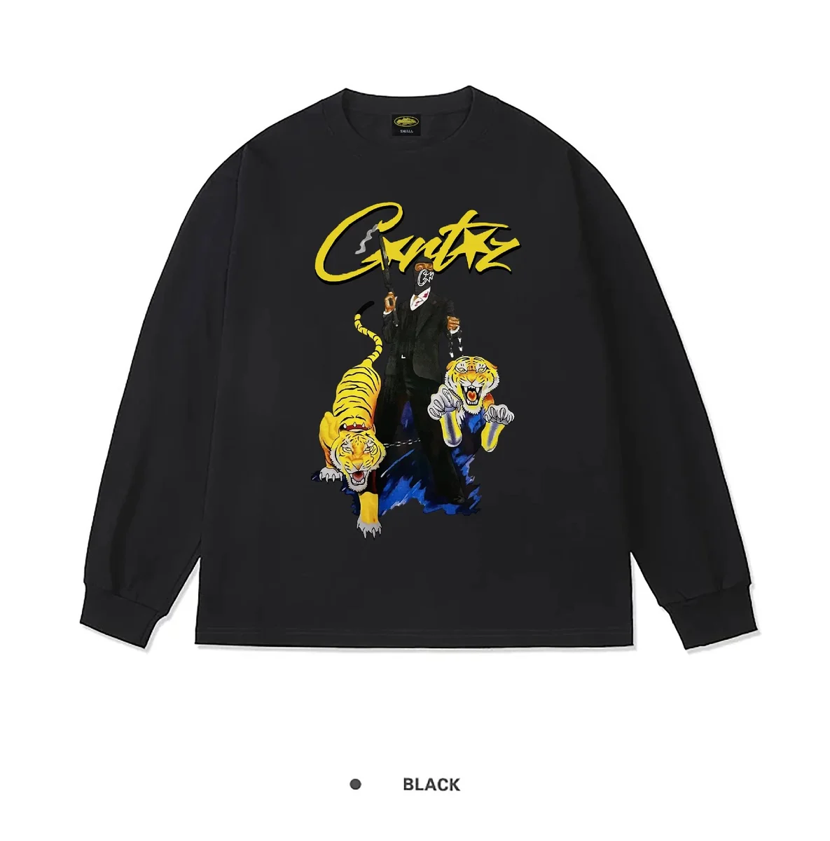 Other Black 'Gangsta' Graphic Long Sleeve T-Shirt Black - 1