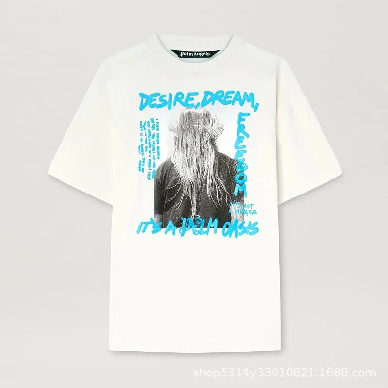 Palm Angels Palm Angels Desire Dream Freedom White T-Shirt White - 1