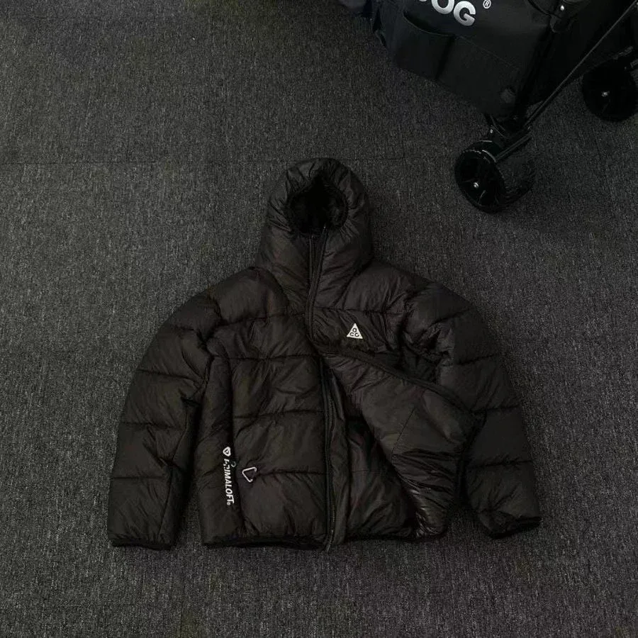Other Oversized Black Hooded Puffer Jacket Black - 1