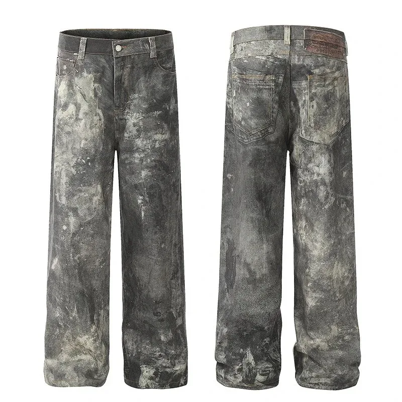 Other Splatter Dye Print Wide Leg Jeans Multicolor - 1