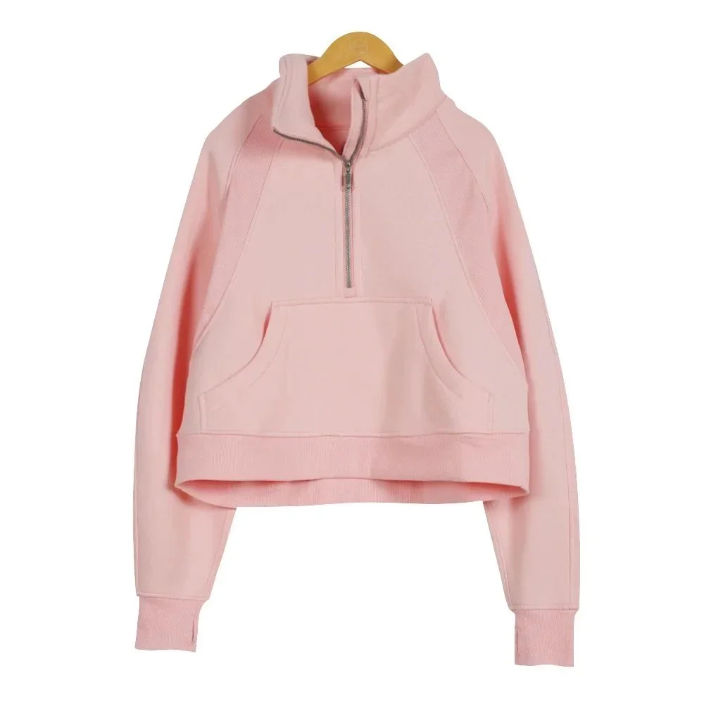 Other Pink High Neck Zip Hoodie Pink - 1