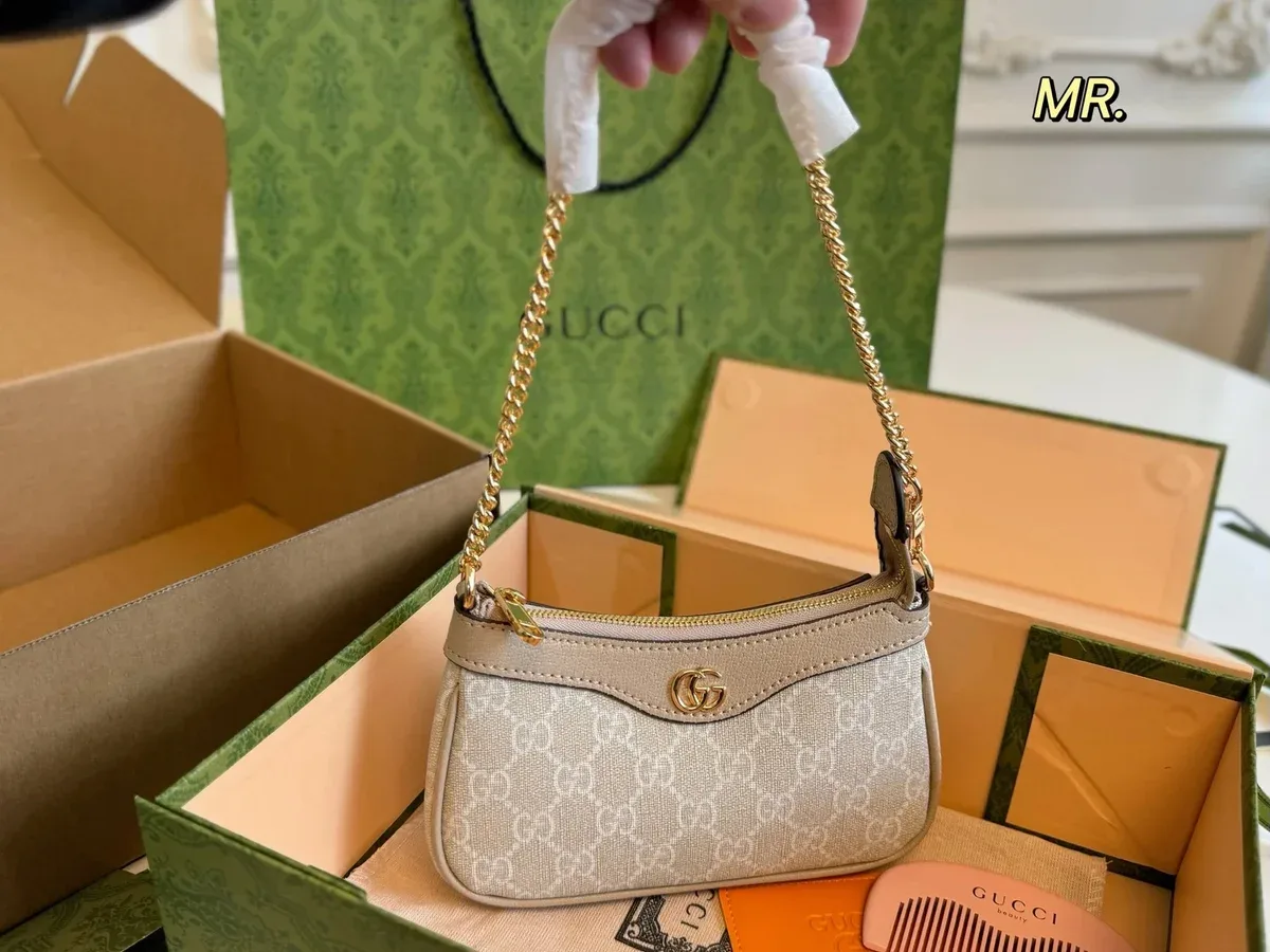 Gucci Gucci GG Marmont Beige Mini Shoulder Bag Beige - 1