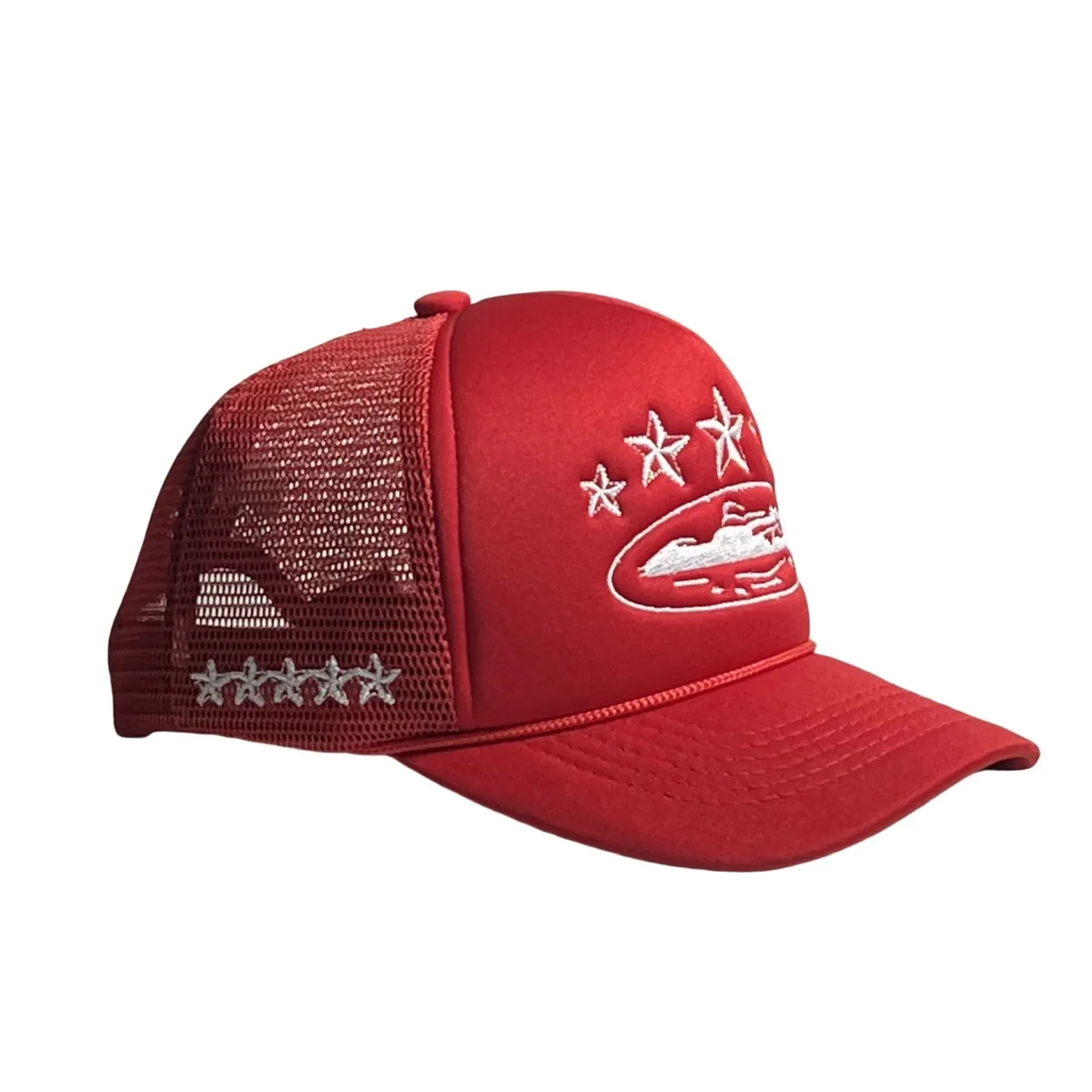 Other Red Embroidered Trucker Hat Headwear Red - 1