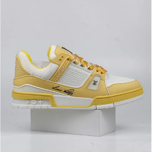 Louis Vuitton Louis Vuitton LV Trainer Yellow and White Sneakers Yellow