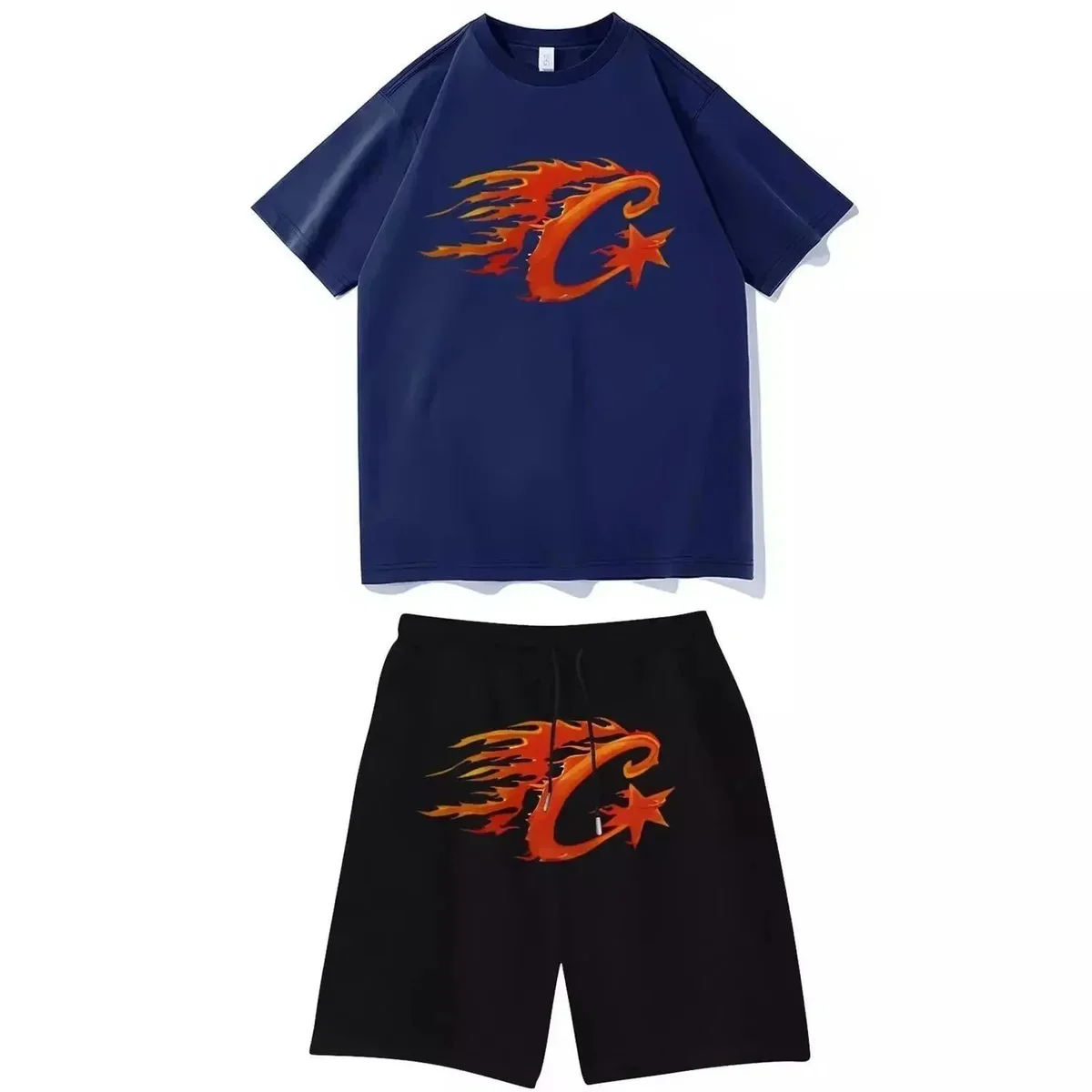 Other Unisex Flame 'C' Graphic Set - Navy & Black Navy - 1