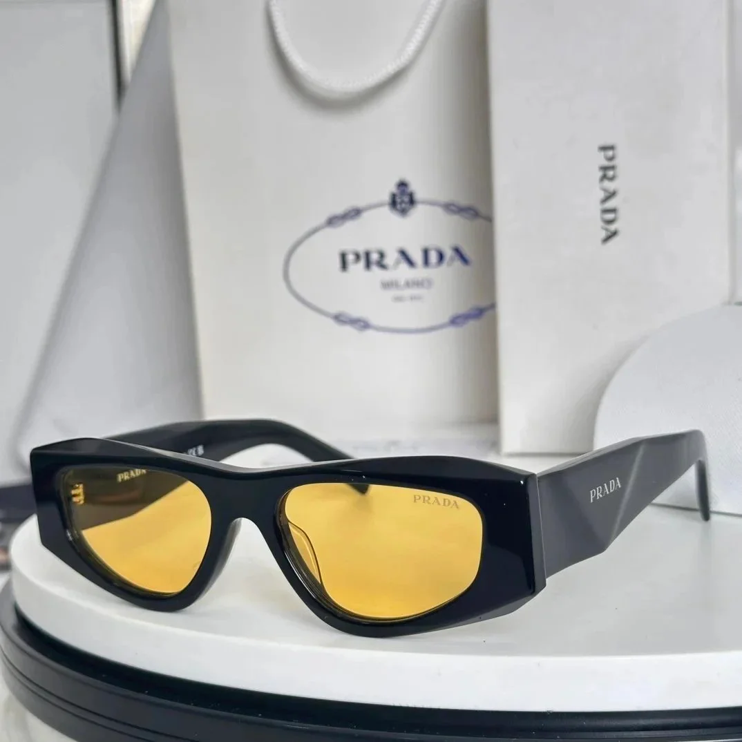 Prada Prada Sunglasses Black Frame Yellow Lenses Black