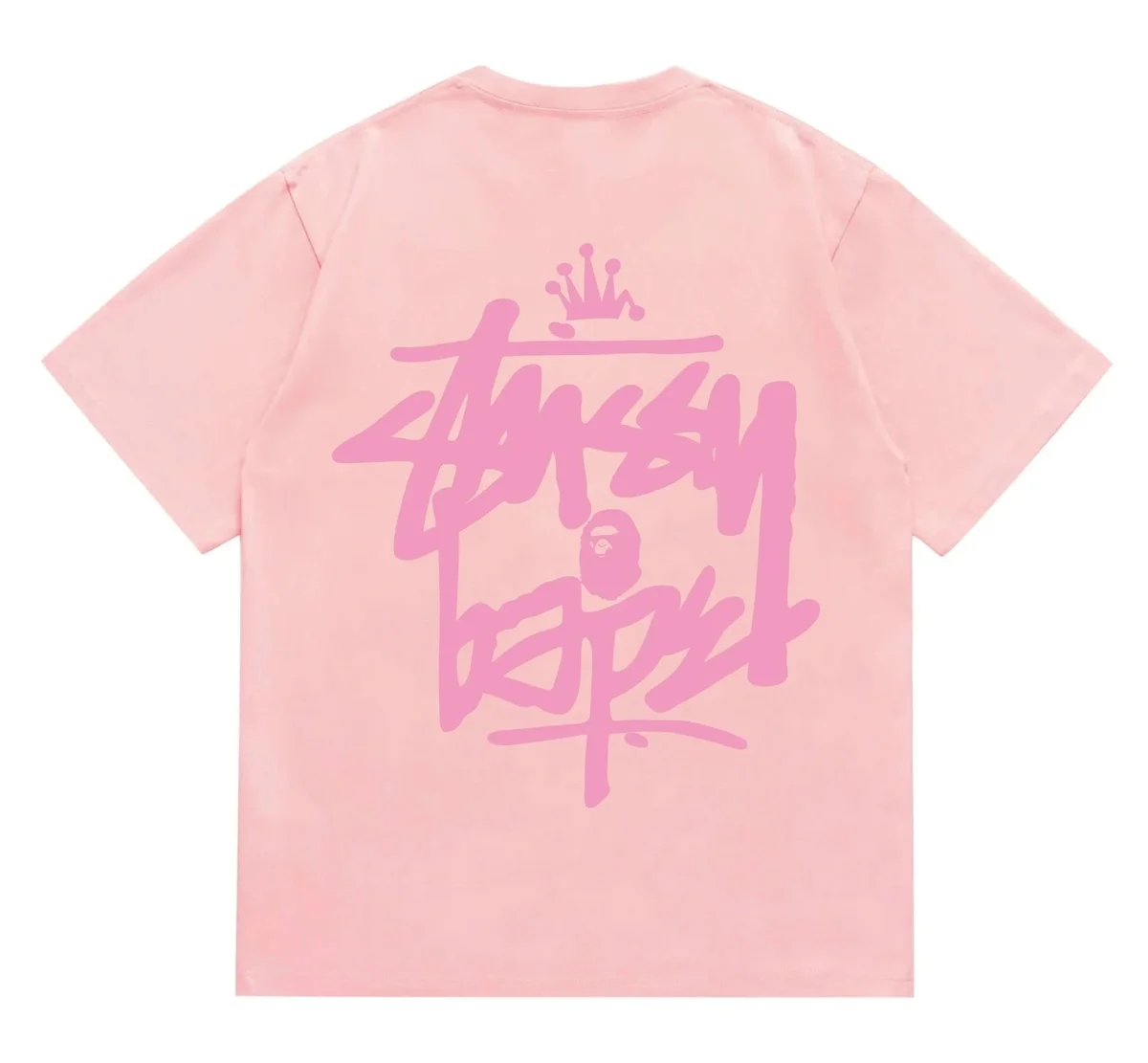 Stussy Stussy Crown BAPE T-Shirt Pink Pink - 1