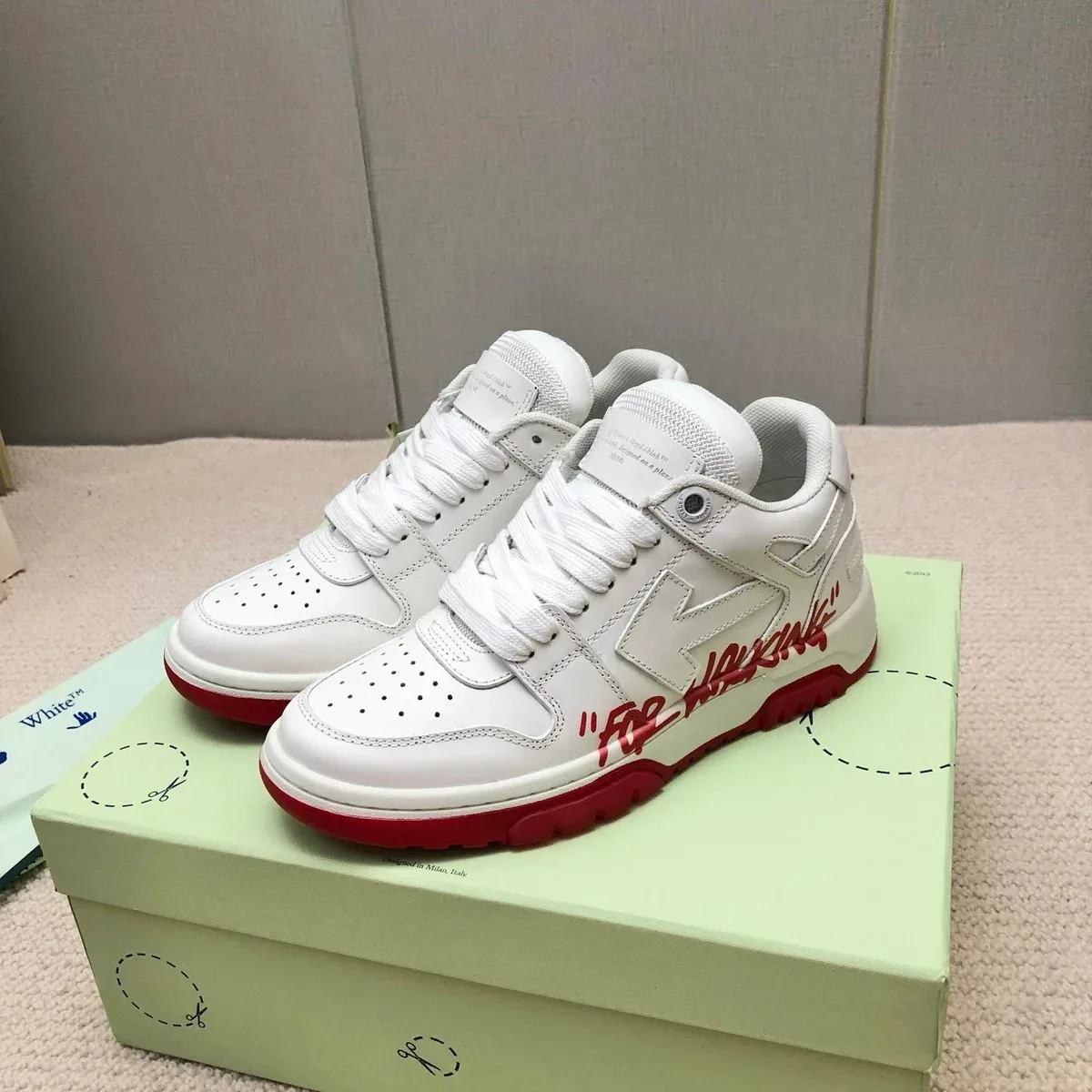 Off-White Off-White OW100 For Whom the Bell Tolls White Red Sneakers White - 1