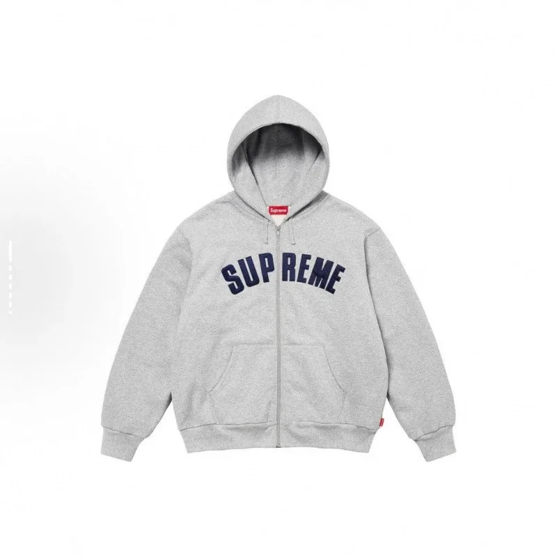 Supreme Supreme Zip Hoodie 010 Grey Hooded Sweatshirt Grey - 1