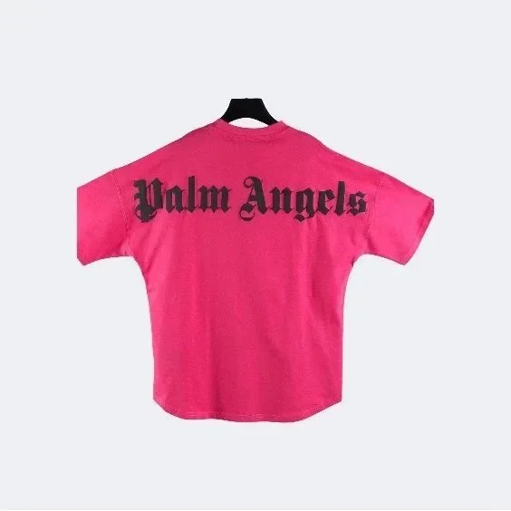 Palm Angels Palm Angels Pink Logo T-Shirt Pink - 1