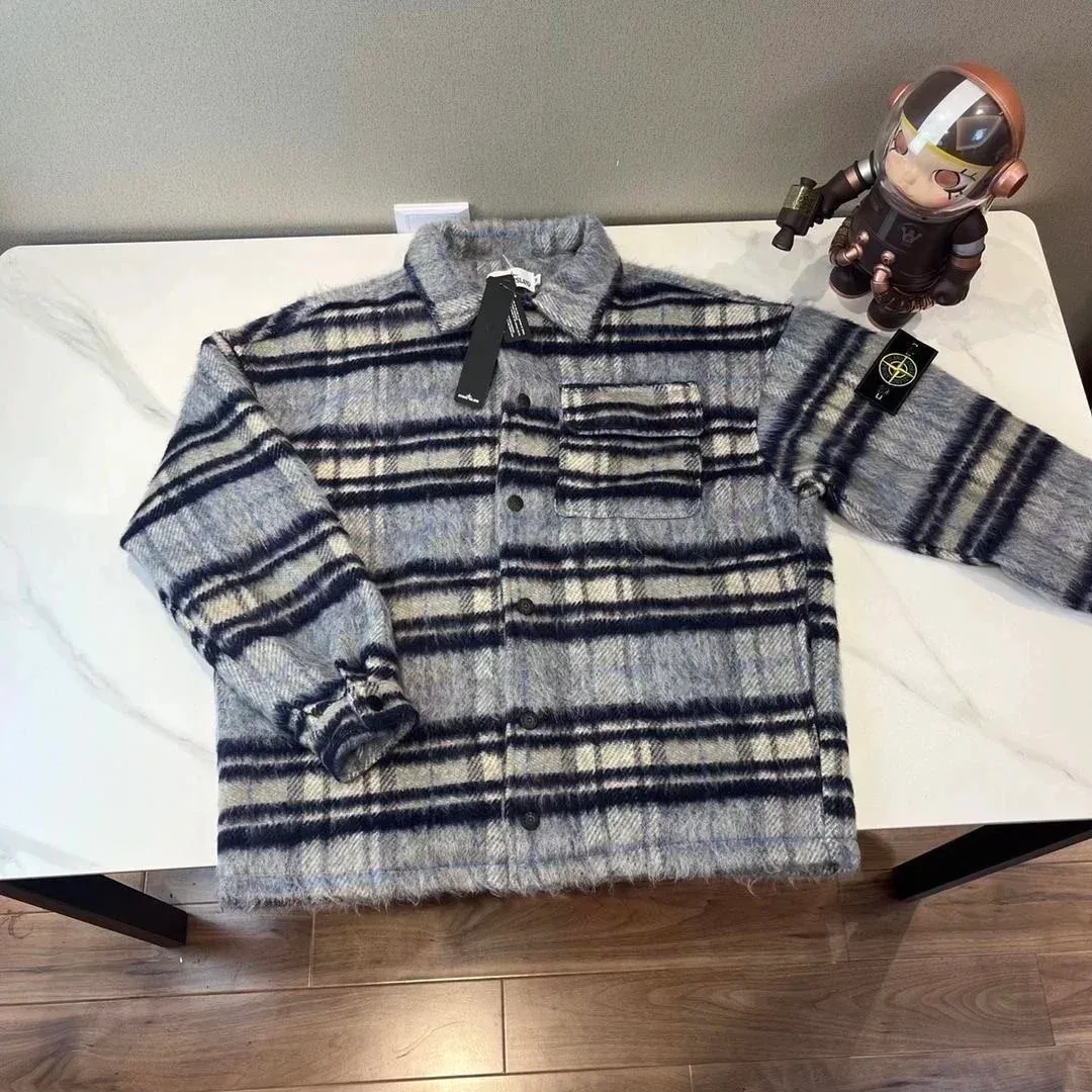 Stone Island Stone Island 68-15 Striped Wool Jacket Grey