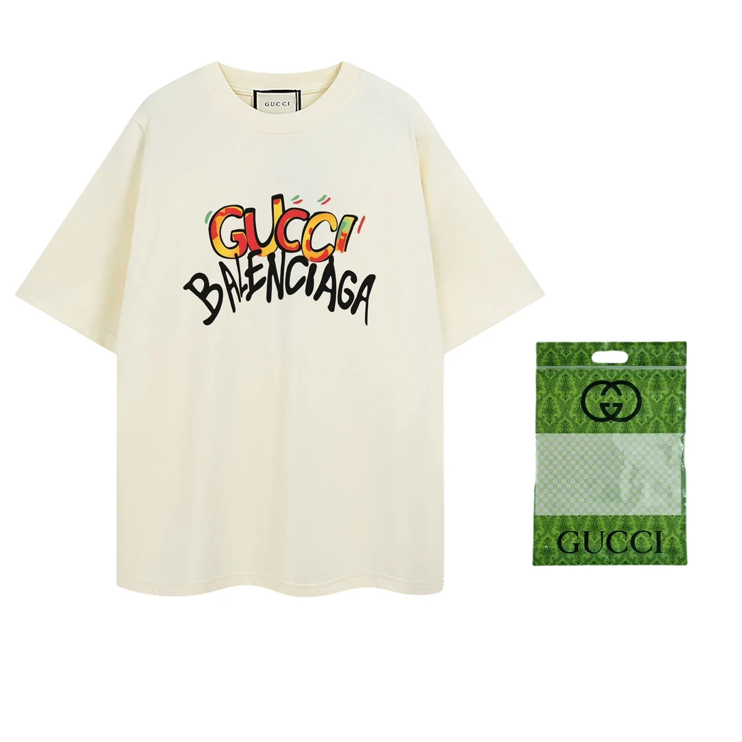 Gucci Gucci Balenciaga Graffiti T-Shirt Cream Cream - 1