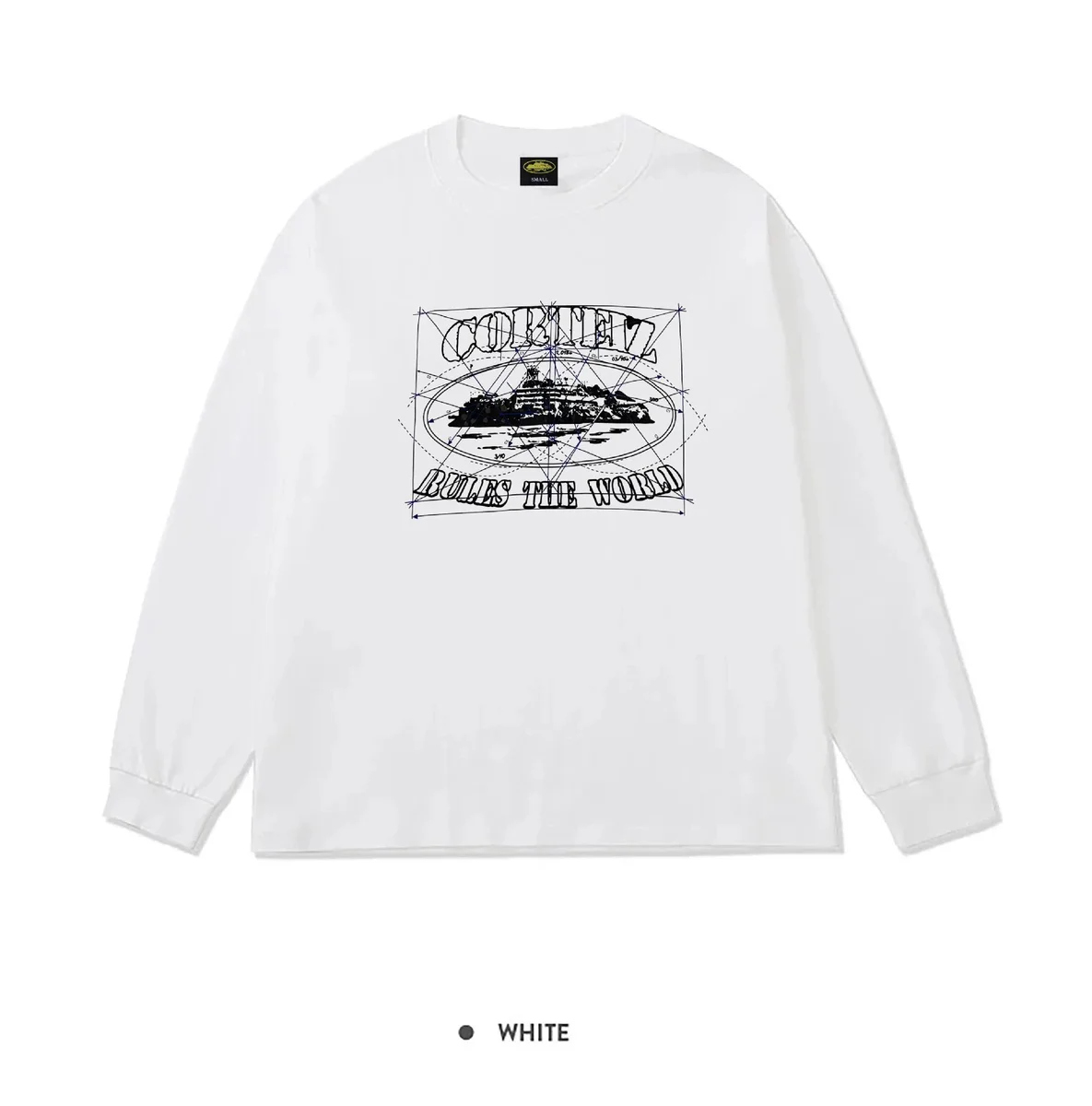 Other Unisex White 'Cornelz Rules the World' Long Sleeve T-Shirt White - 1