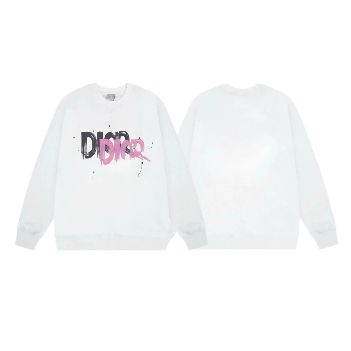 Dior Dior Graffiti Print Crewneck Sweatshirt White White