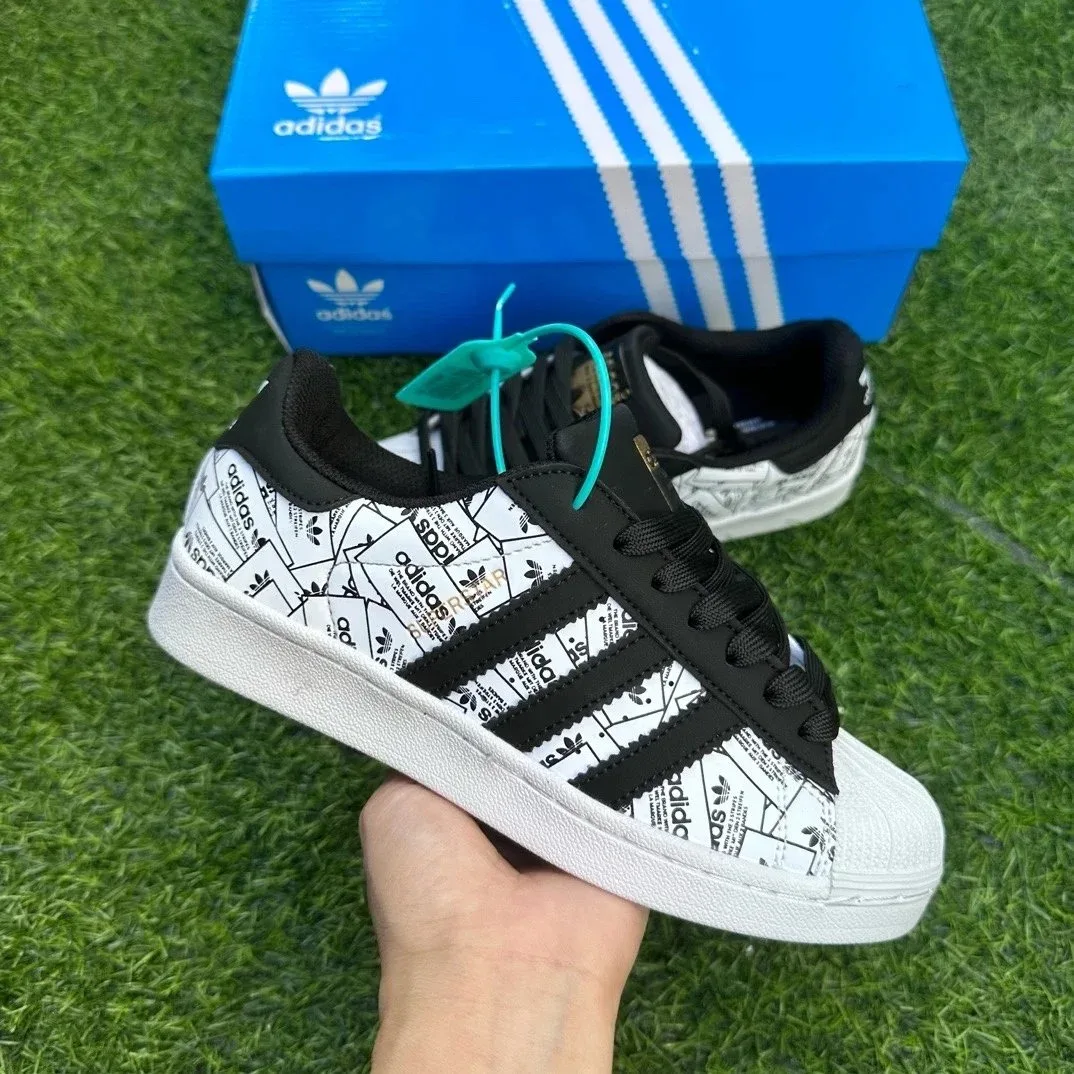 Adidas Adidas Superstar White/Black 'High Version White Snake' Sneakers White - 1