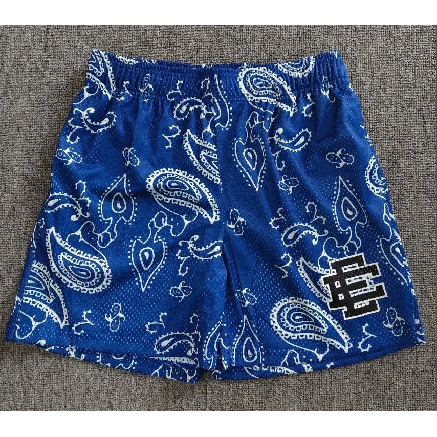 Other Blue Paisley Pattern Basketball Shorts Blue - 1