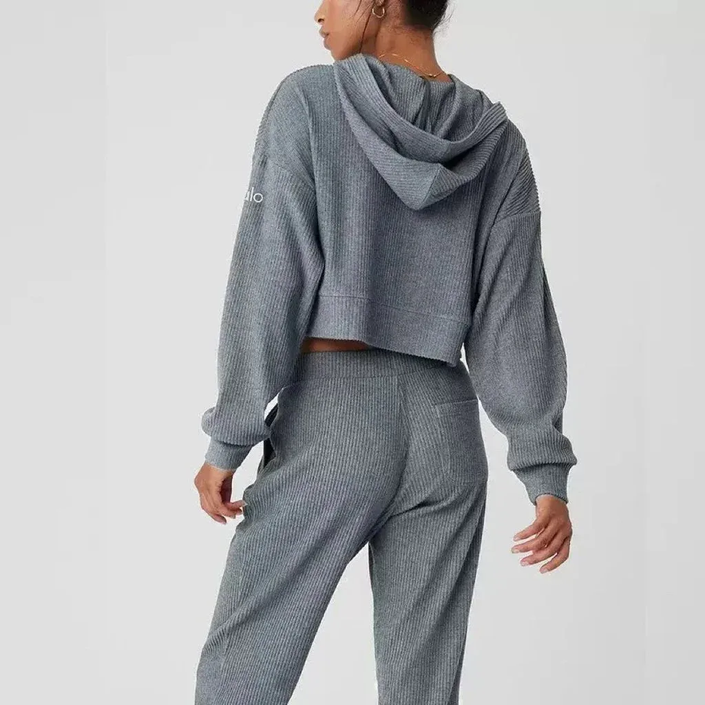 Other Deep Grey Ribbed Knit Co-ord Set Grey - 1