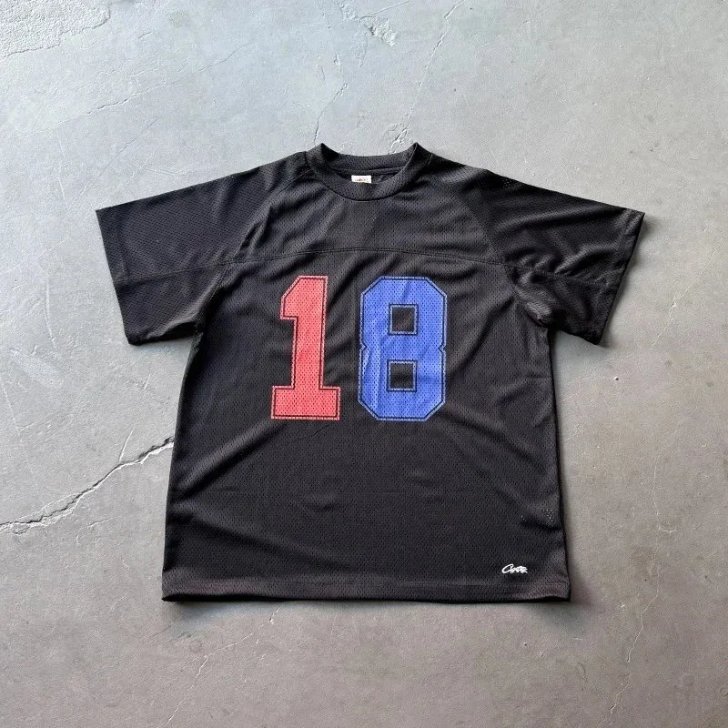 Other Black Number 18 Mesh Jersey T-Shirt Black - 1
