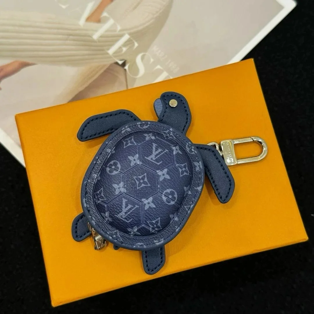 Louis Vuitton Etui na klucze z żółwiem Niebieski monogram