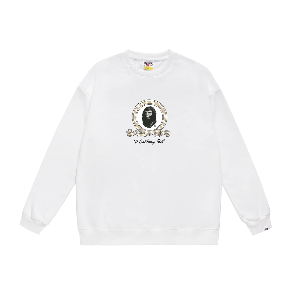 A Bathing Ape A Bathing Ape BAPE STA White Graphic Crewneck Sweatshirt White - 1
