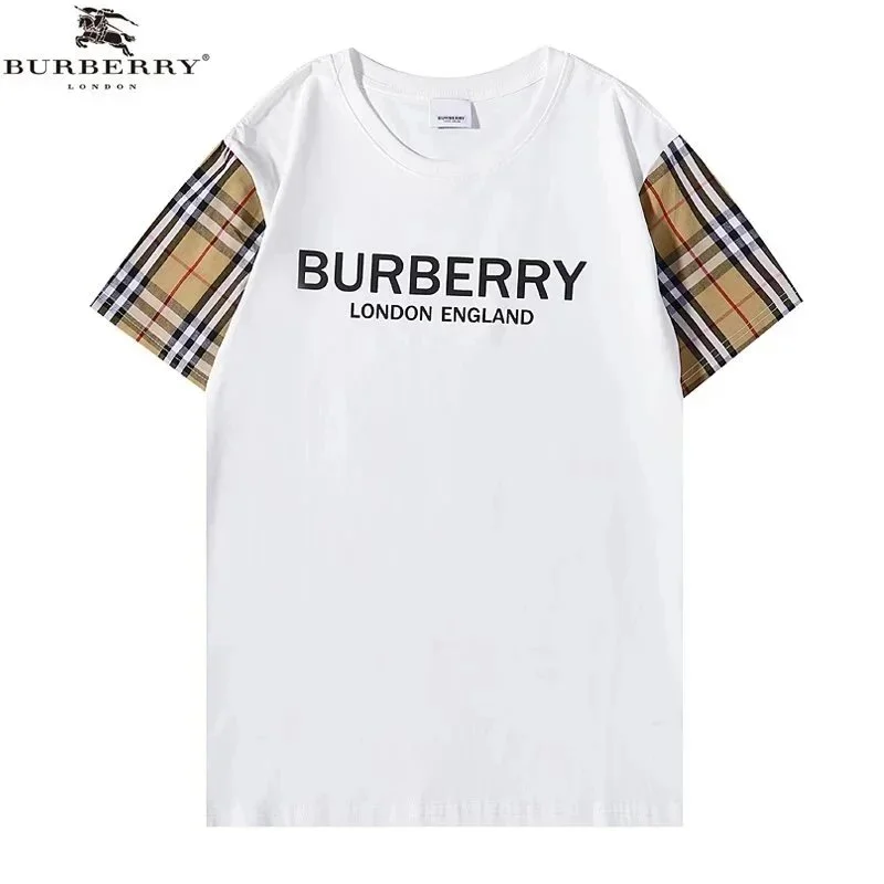 Burberry Burberry White & Check Sleeve T-Shirt White - 1
