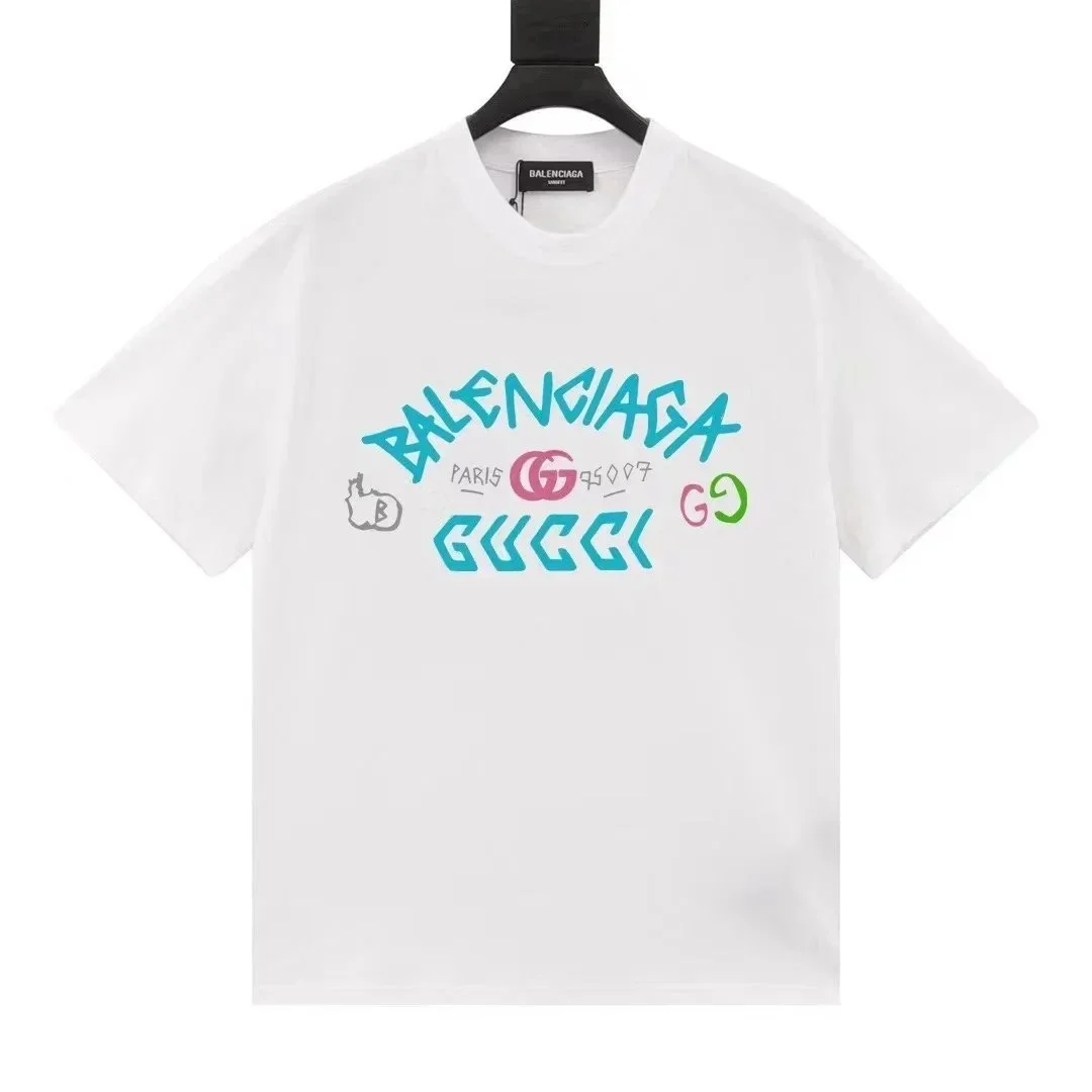 Balenciaga Balenciaga Multi-Logo Print White T-Shirt White
