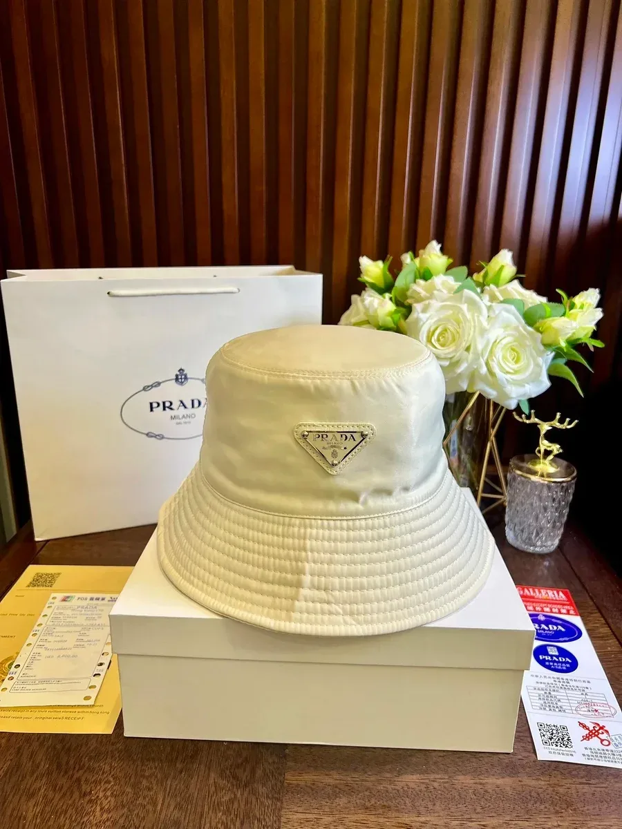 Prada Prada Cream Bucket Hat Headwear Cream