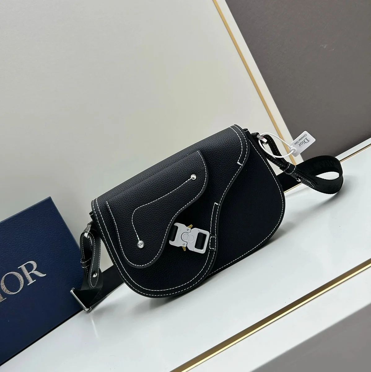 Dior Dior Dior Saddle Black/White Saddle Bag Black