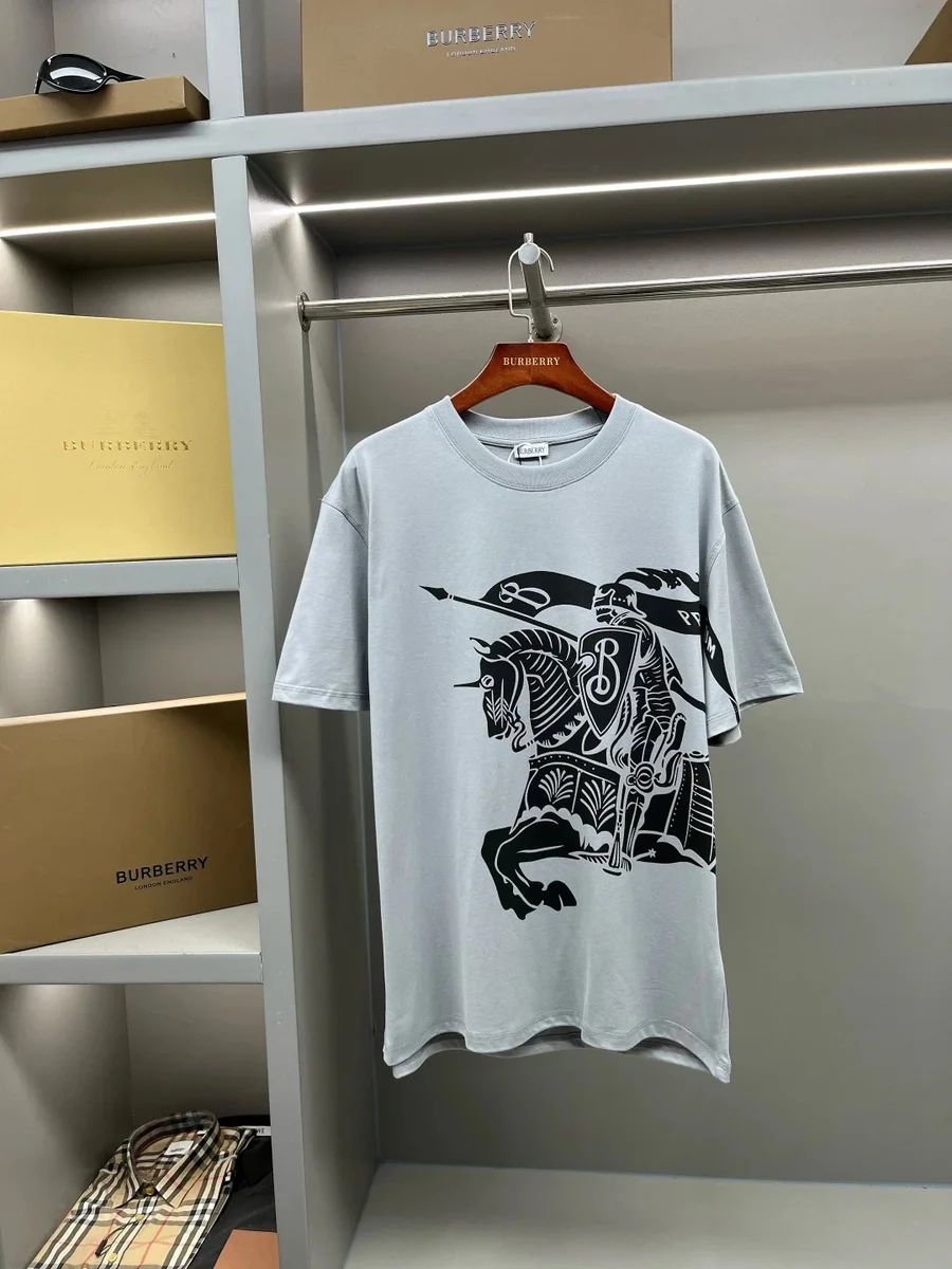 Burberry Burberry Knight Print Oversized T-Shirt Light Grey Grey - 1