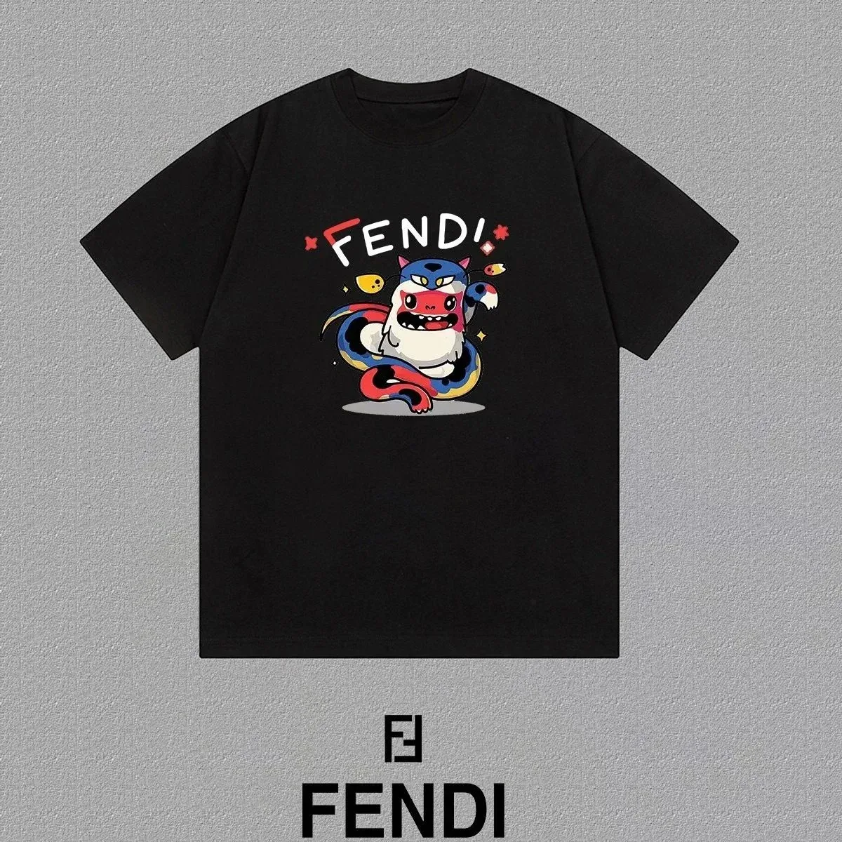Fendi Fendi Monsters Black T-Shirt Black