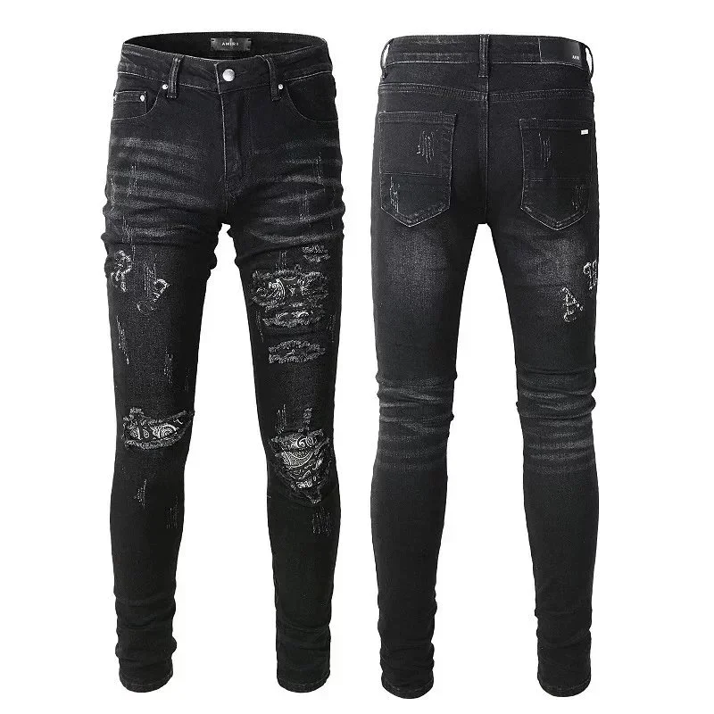 Other Black Distressed Slim Fit Jeans Black - 1