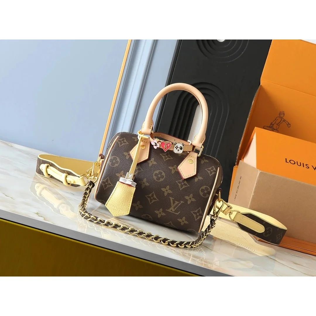 Louis Vuitton Louis Vuitton Speedy Mini Monogram Canvas Bag Brown
