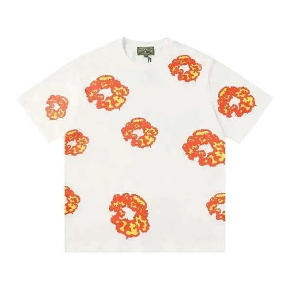 Other Unisex White Flame Print T-Shirt ZJ-09 White - 1