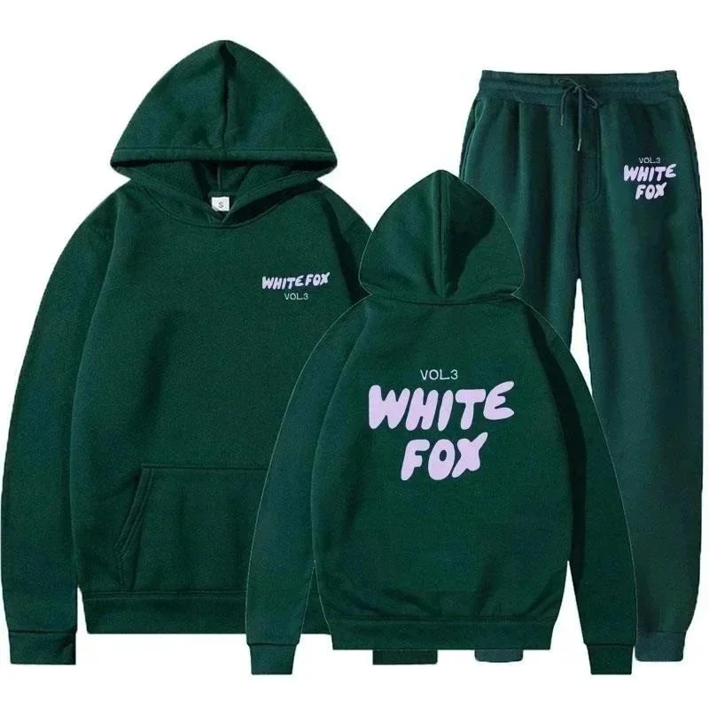 White Fox White Fox Vol.3 Green Hoodie & Sweatpants Set ALBB-020 Green - 1