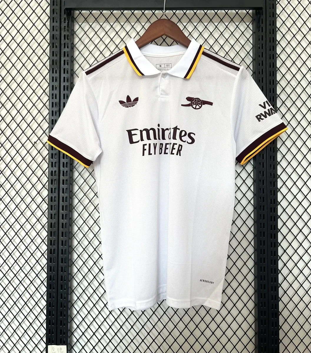 Adidas Adidas Arsenal Away Jersey White Yellow Black Men's White - 1