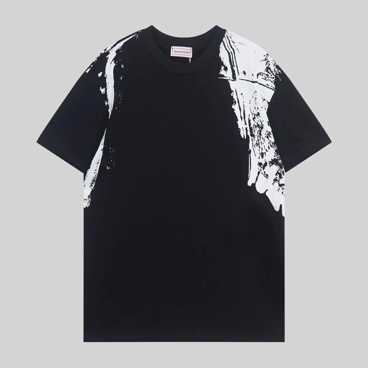 Alexander McQueen Alexander McQueen Oversized Black/White Paint Splatter T-Shirt Black