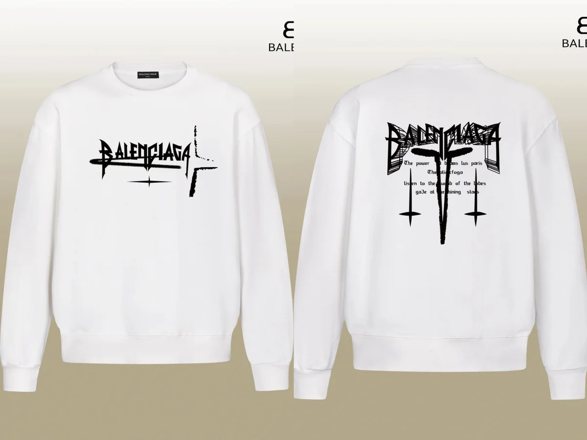 Balenciaga Balenciaga White Logo Print Crewneck Sweatshirt White - 1