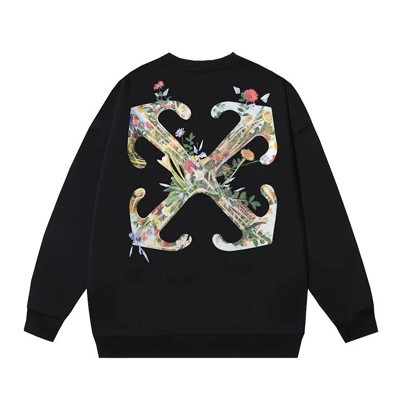 Off-White Off-White OW Arrow Black Floral Sweatshirt Black - 1