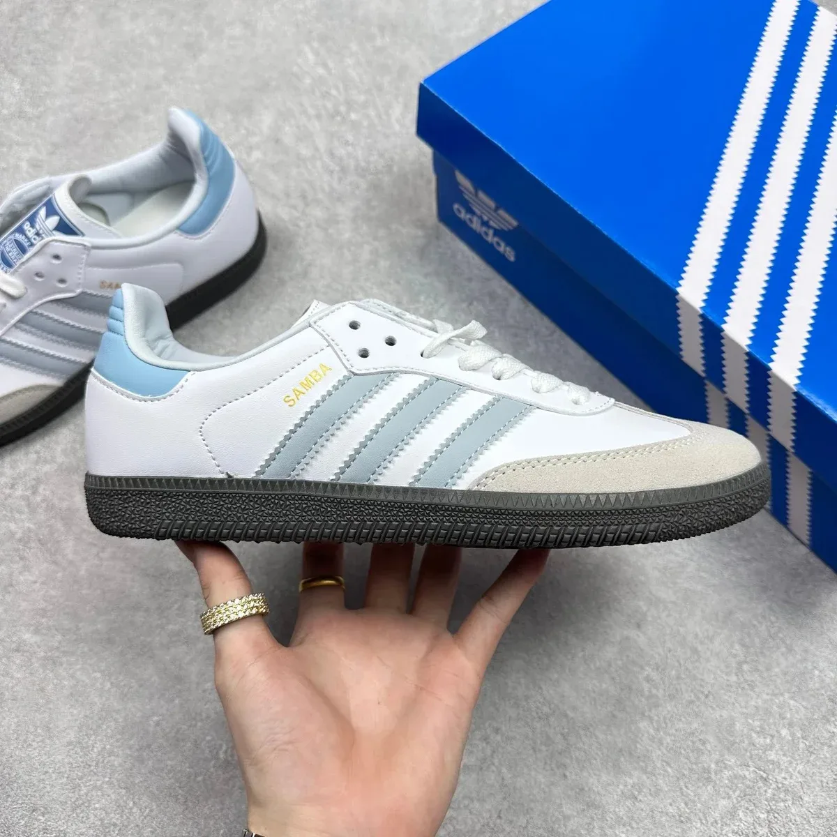 Adidas Adidas Samba White/Light Blue/Grey Sneakers White
