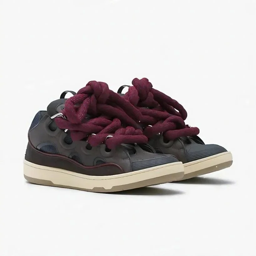 Other Unisex Dark Grey & Burgundy Sneakers Grey - 1