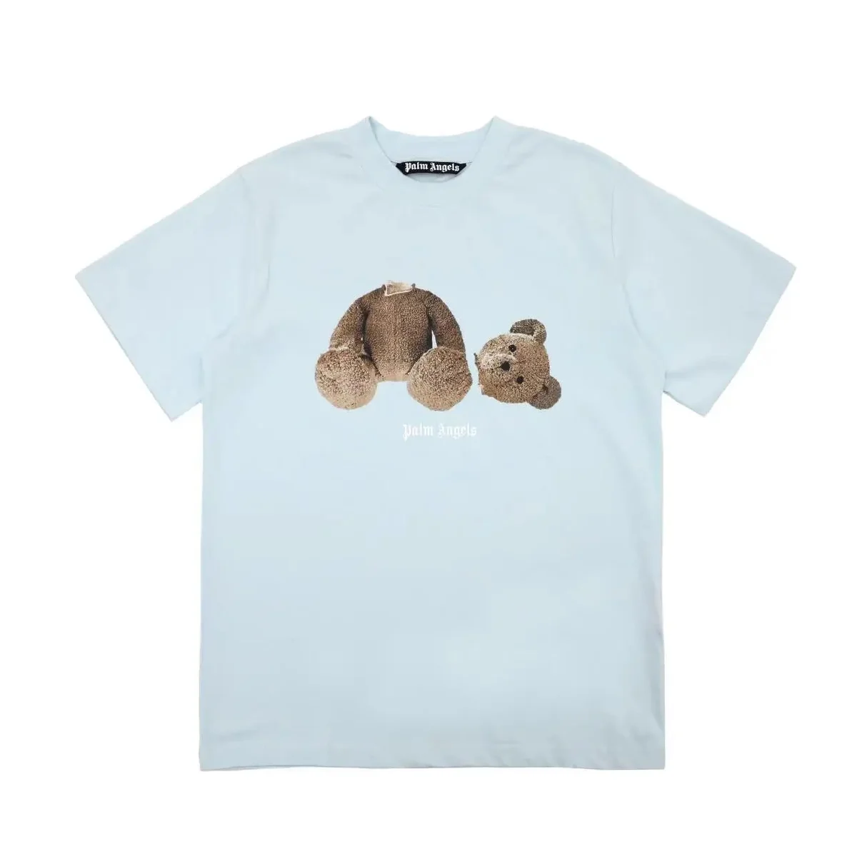 Palm Angels Palm Angels Light Blue Bear T-Shirt Blue - 1