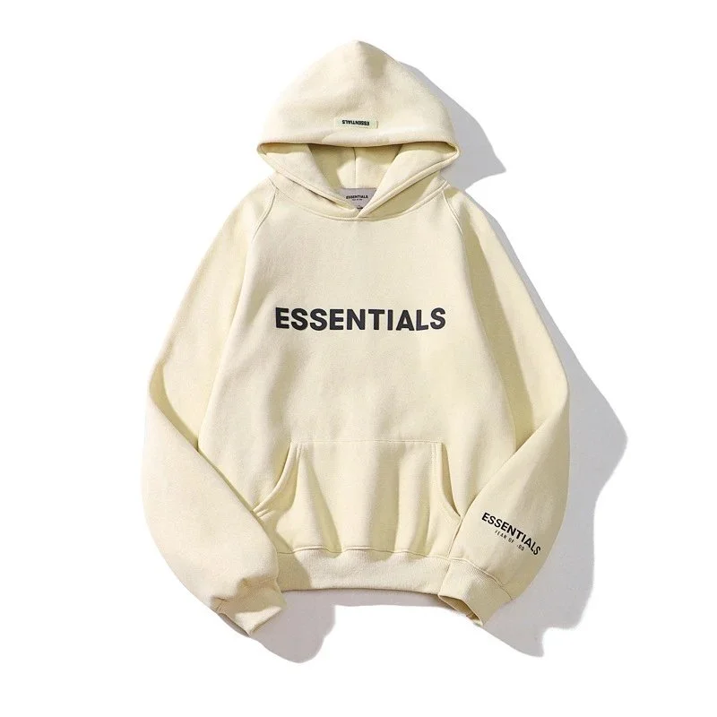 Fear of God Fear of God Essentials Apricot Silicone Logo Hoodie Beige - 1