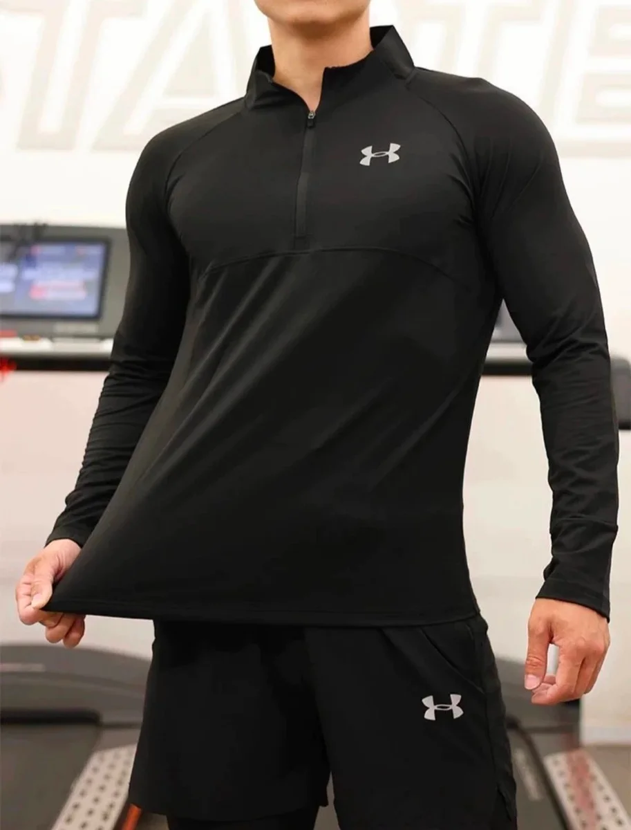 Under Armour Under Armour Black Long Sleeve Top Men's Sporty T-Shirt Black - 1