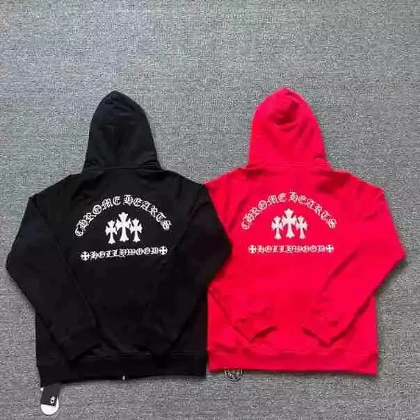 Chrome Hearts Chrome Hearts CH Cross Hoodie 5019 Red Red - 1