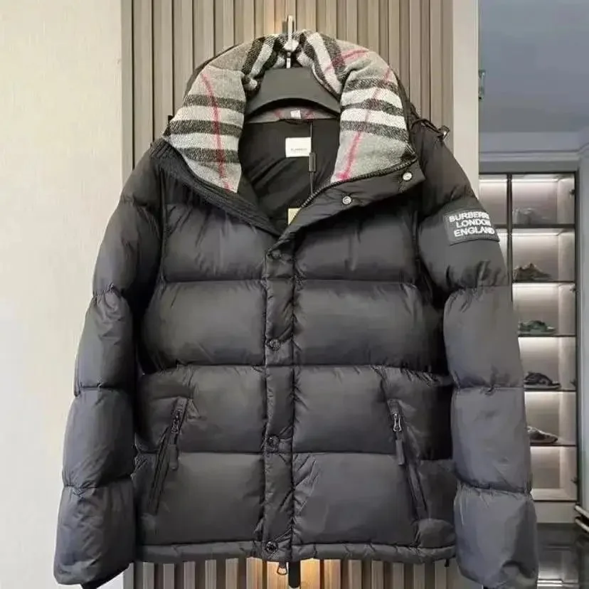 Burberry Burberry Black/Red Check Hood Detachable Puffer Jacket Black
