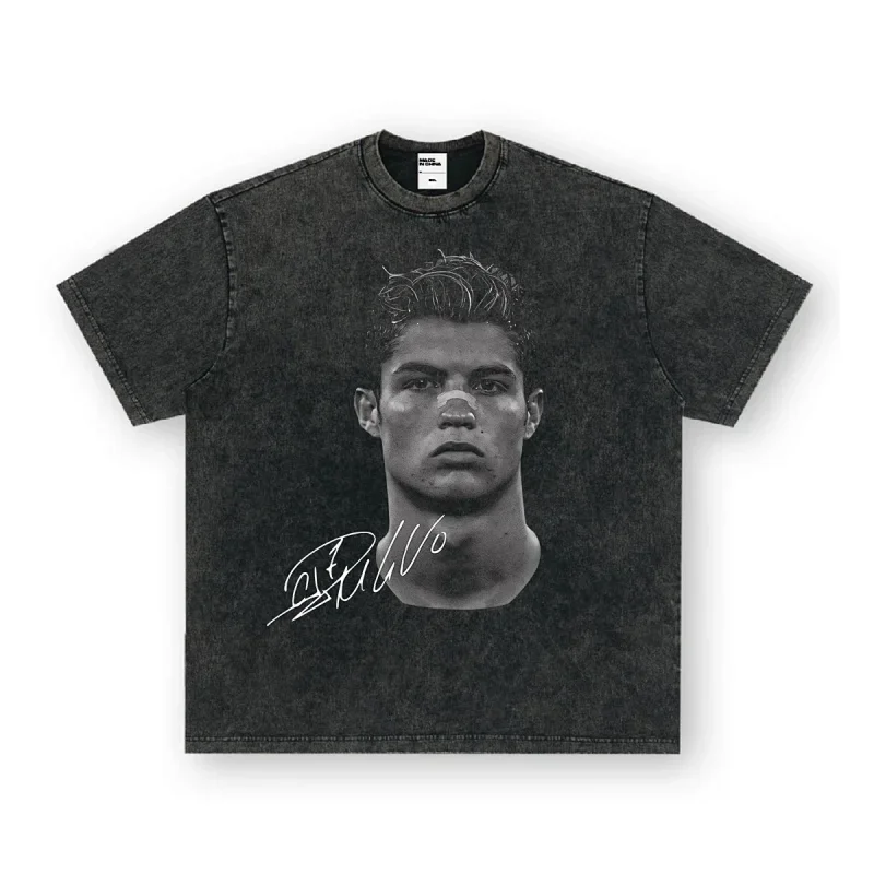 Other Cristiano Ronaldo Water Wash Black T-Shirt Black - 1