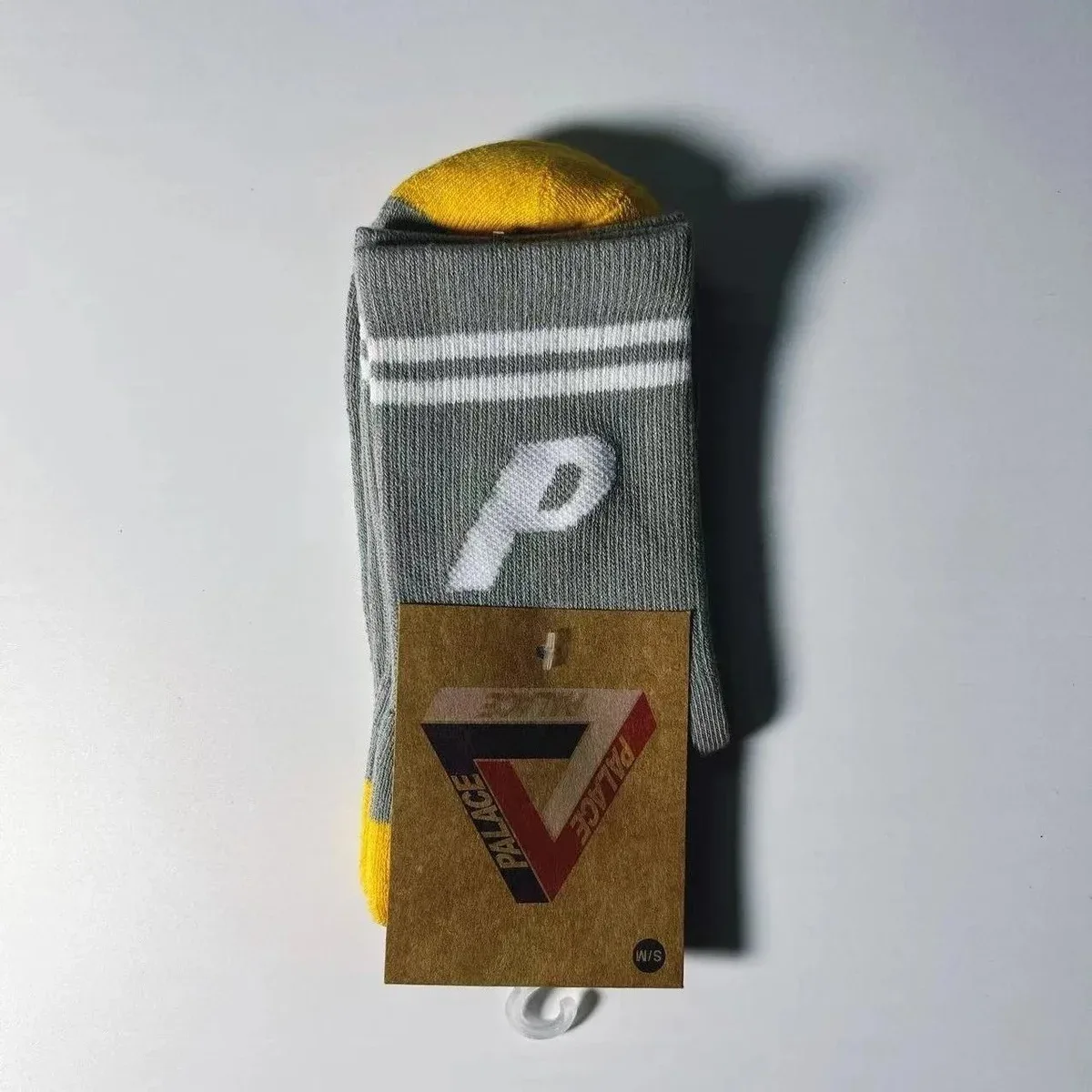 Palace Palace Large P Grey-Yellow Socks Grey - 1